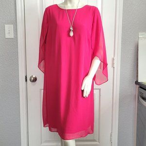 MSK Woman Fuchsia Pink Bell Sleeve A-Line Dress Size - 18W